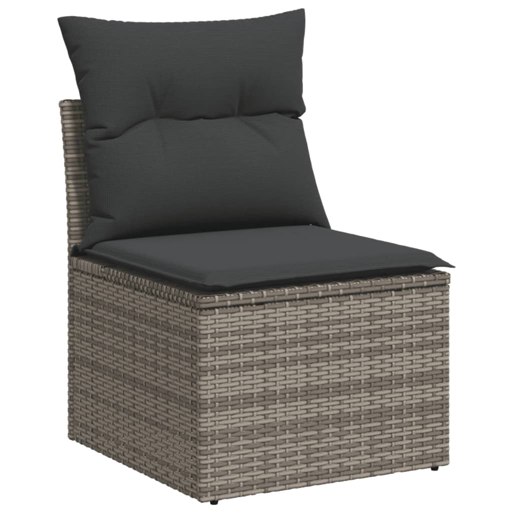 vidaXL 12-delige Loungeset met kussens poly rattan zwart