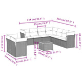vidaXL 10-Piece Lounge Set with Cushions Poly Rattan Black