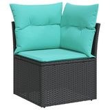 vidaXL 12-delige Loungeset met kussens poly rattan zwart