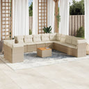 vidaXL 12-piece Lounge Set with Cushions Poly Rattan Black