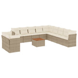 vidaXL 12-piece Lounge Set with Cushions Poly Rattan Black