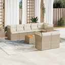 vidaXL 9-delige Loungeset met kussens poly rattan zwart