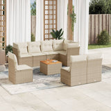vidaXL 9-delige Loungeset met kussens poly rattan zwart