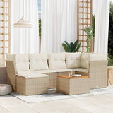 vidaXL 7-Piece Lounge Set with Cushions Poly Rattan Black