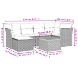 vidaXL 7-Piece Lounge Set with Cushions Poly Rattan Black