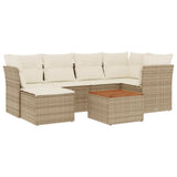 vidaXL 7-Piece Lounge Set with Cushions Poly Rattan Black