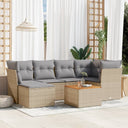 vidaXL 7-Piece Lounge Set with Cushions Poly Rattan Black