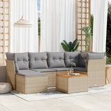 vidaXL 7-Piece Lounge Set with Cushions Poly Rattan Black