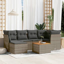 vidaXL 7-Piece Lounge Set with Cushions Poly Rattan Black