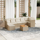 vidaXL 8-delige Loungeset met kussens poly rattan zwart