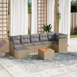 vidaXL 8-delige Loungeset met kussens poly rattan zwart