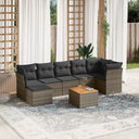 vidaXL 8-delige Loungeset met kussens poly rattan zwart