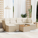 vidaXL 7-Piece Lounge Set with Cushions Poly Rattan Black