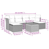vidaXL 7-Piece Lounge Set with Cushions Poly Rattan Black