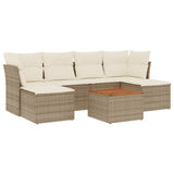 vidaXL 7-Piece Lounge Set with Cushions Poly Rattan Black