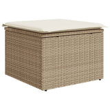 vidaXL 7-Piece Lounge Set with Cushions Poly Rattan Black