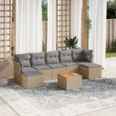 vidaXL 8-delige Loungeset met kussens poly rattan zwart