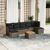vidaXL 8-delige Loungeset met kussens poly rattan zwart