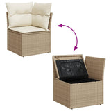 vidaXL 9-delige Loungeset met kussens poly rattan zwart