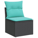 vidaXL 10-delige Loungeset met kussens poly rattan grijs
