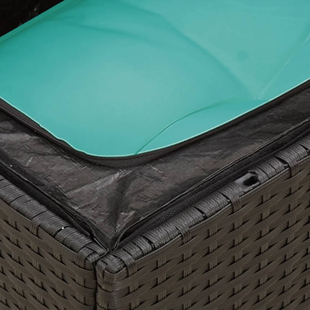vidaXL 10-delige Loungeset met kussens poly rattan grijs