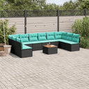 vidaXL 11-delige Loungeset met kussens poly rattan grijs