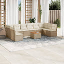 vidaXL 11-Piece Lounge Set with Cushions Poly Rattan Black