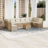 vidaXL 11-Piece Lounge Set with Cushions Poly Rattan Black