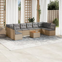 vidaXL 11-Piece Lounge Set with Cushions Poly Rattan Black