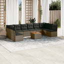 vidaXL 11-Piece Lounge Set with Cushions Poly Rattan Black