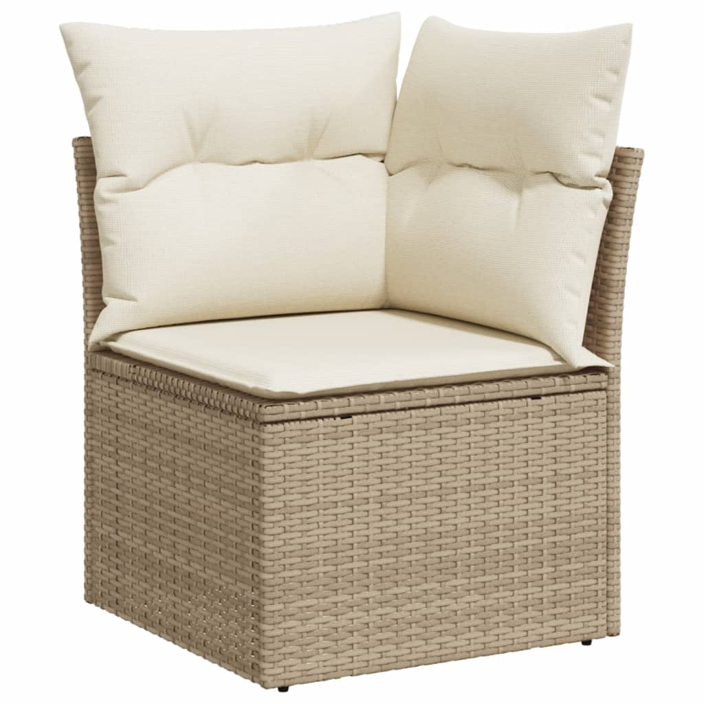 vidaXL 10-delige Loungeset met kussens poly rattan zwart