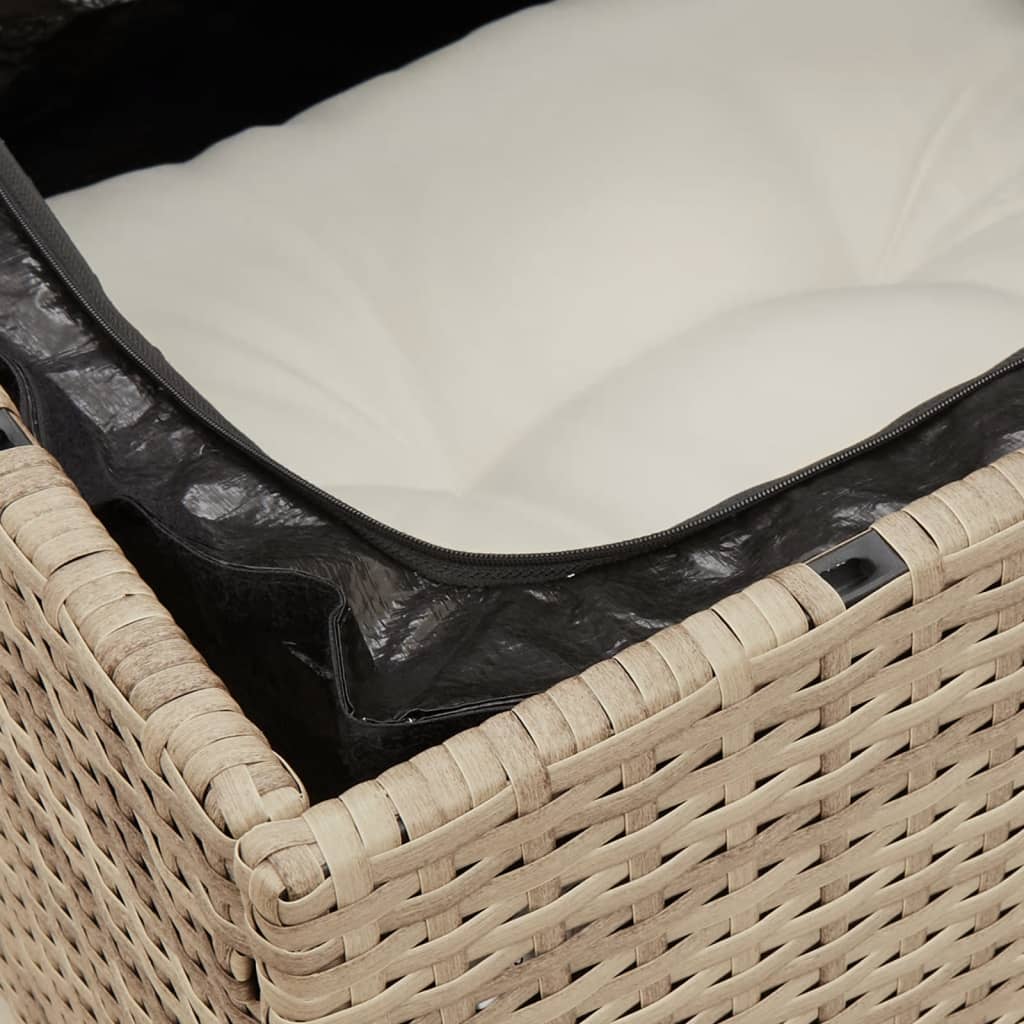 vidaXL 10-delige Loungeset met kussens poly rattan zwart
