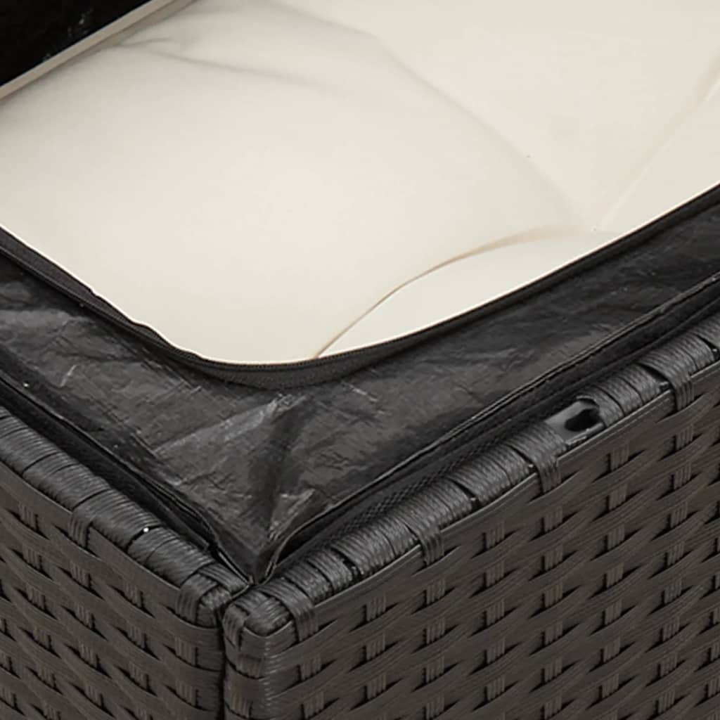 vidaXL 11-delige Loungeset met kussens poly rattan zwart