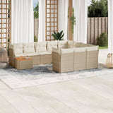 vidaXL 11-delige Loungeset met kussens poly rattan zwart
