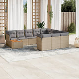 vidaXL 11-delige Loungeset met kussens poly rattan zwart