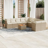 vidaXL 11-delige Loungeset met kussens poly rattan zwart
