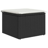 vidaXL 10-delige Loungeset met kussens poly rattan zwart