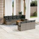 vidaXL 11-delige Loungeset met kussens poly rattan zwart