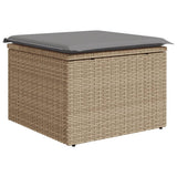 vidaXL 10-delige Loungeset met kussens poly rattan zwart