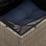 vidaXL 10-piece Garden Sofa Set with Cushions, Grey Poly Rattan