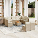 vidaXL 12-delige Loungeset met kussens poly rattan zwart
