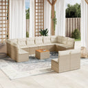 vidaXL 13-delige Loungeset met kussens poly rattan zwart