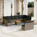 vidaXL 13-delige Loungeset met kussens poly rattan zwart