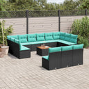 vidaXL Ensemble de salon 14 personnes avec des chaises en poly rotin confortables