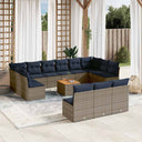 vidaXL Ensemble de salon 14 personnes avec des chaises en poly rotin confortables