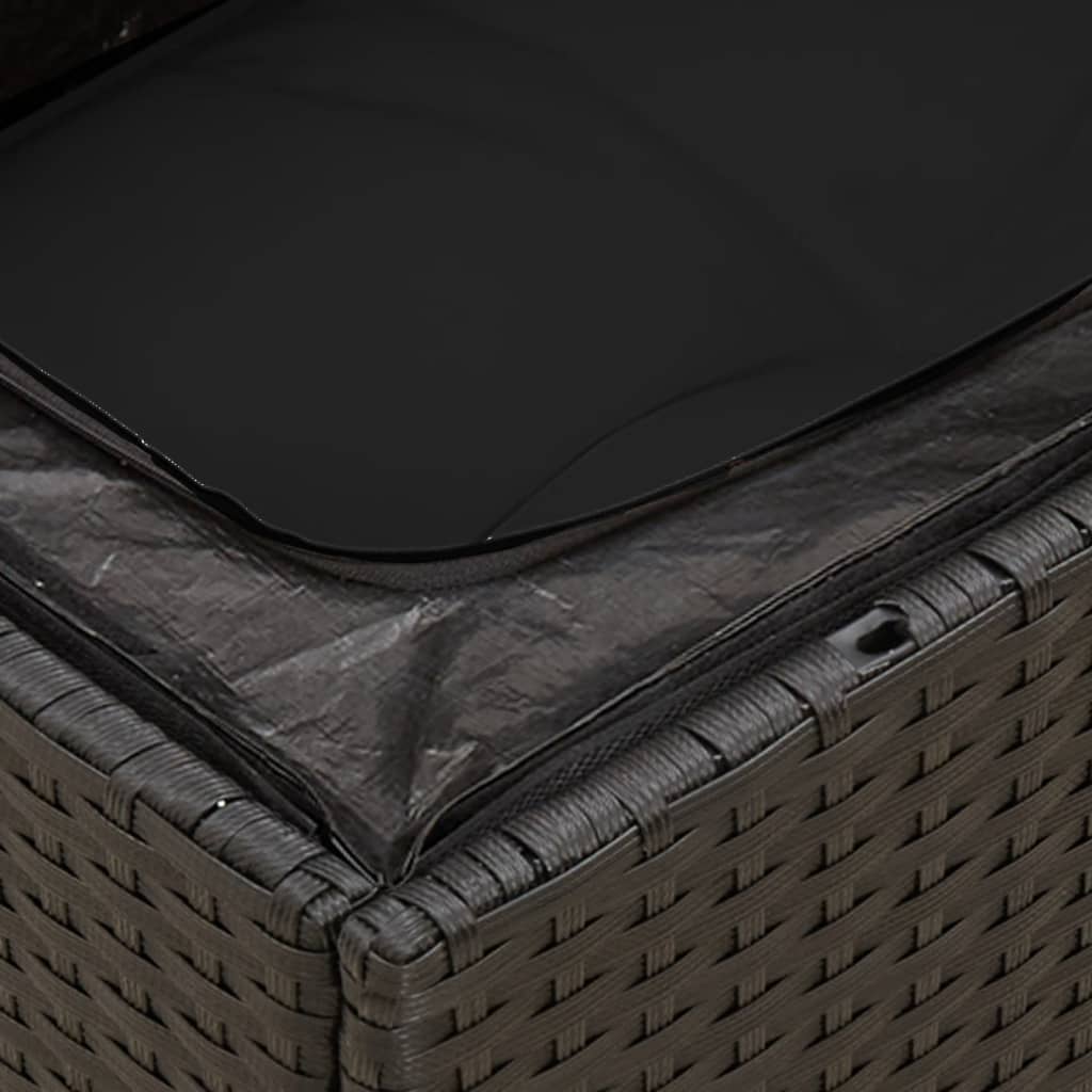 vidaXL 13-delige Loungeset met kussens poly rattan zwart