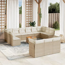 vidaXL 14-delige Loungeset met kussens poly rattan zwart
