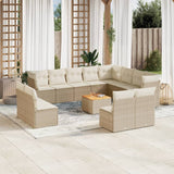 vidaXL 13-delige Loungeset met kussens poly rattan zwart