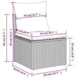 vidaXL 14-delige Loungeset met kussens poly rattan zwart