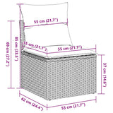 vidaXL 12-delige Loungeset met kussens poly rattan zwart